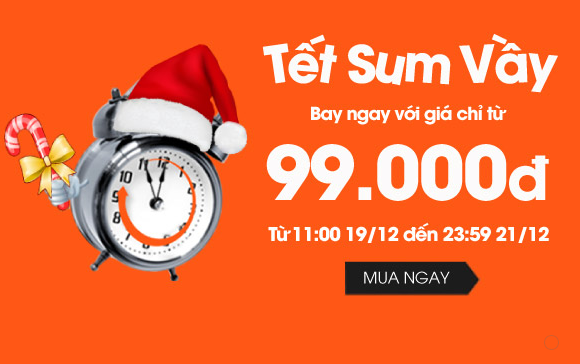 Vé máy bay khuyến mãi Tết Ất Mùi 2015 chỉ từ 99k