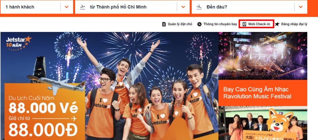 Hướng dẫn check in trực tuyến Jetstar