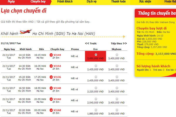 thanh toan ve may bay vietjet bang the visa