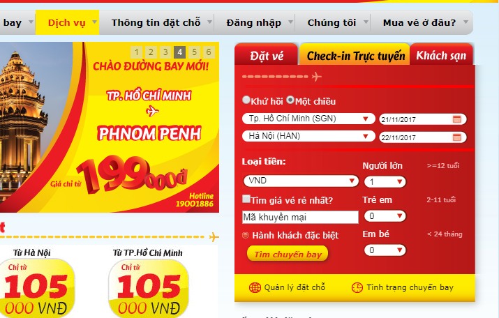 thanh toán vé máy bay Vietjet bằng thẻ Visa