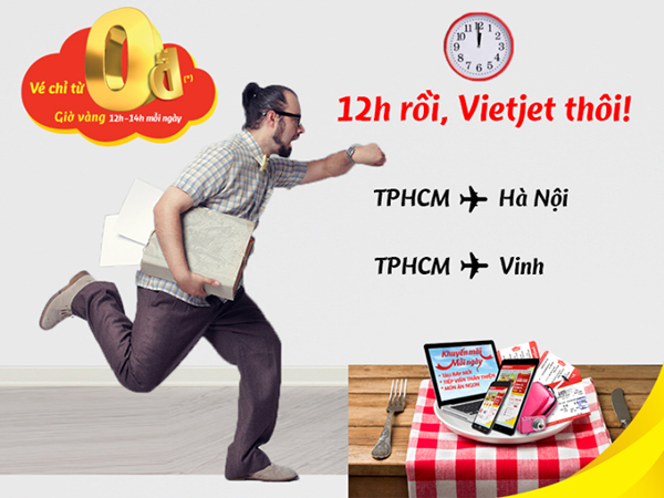 Vietjet Air khuyến mãi “12h rồi Vietjet thôi”