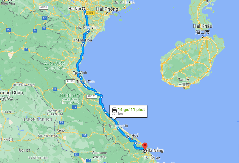 Từ Hà Nội đến Đà Nẵng bao nhiêu km? Thông tin chi tiết
