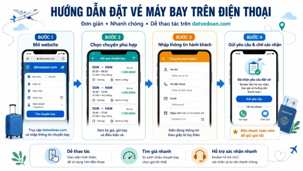 Hướng dẫn đặt vé máy bay trên app tiện nghi và dễ dàng