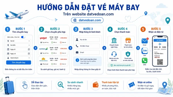 Hướng dẫn đặt vé máy bay trên website datvedoan.com