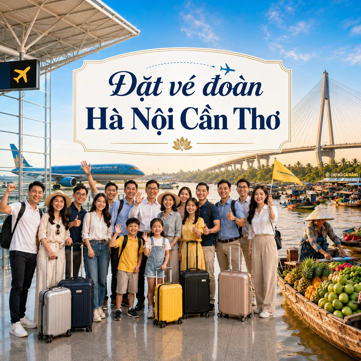 Đặt vé đoàn Hà Nội Cần Thơ cho hành trình đông người