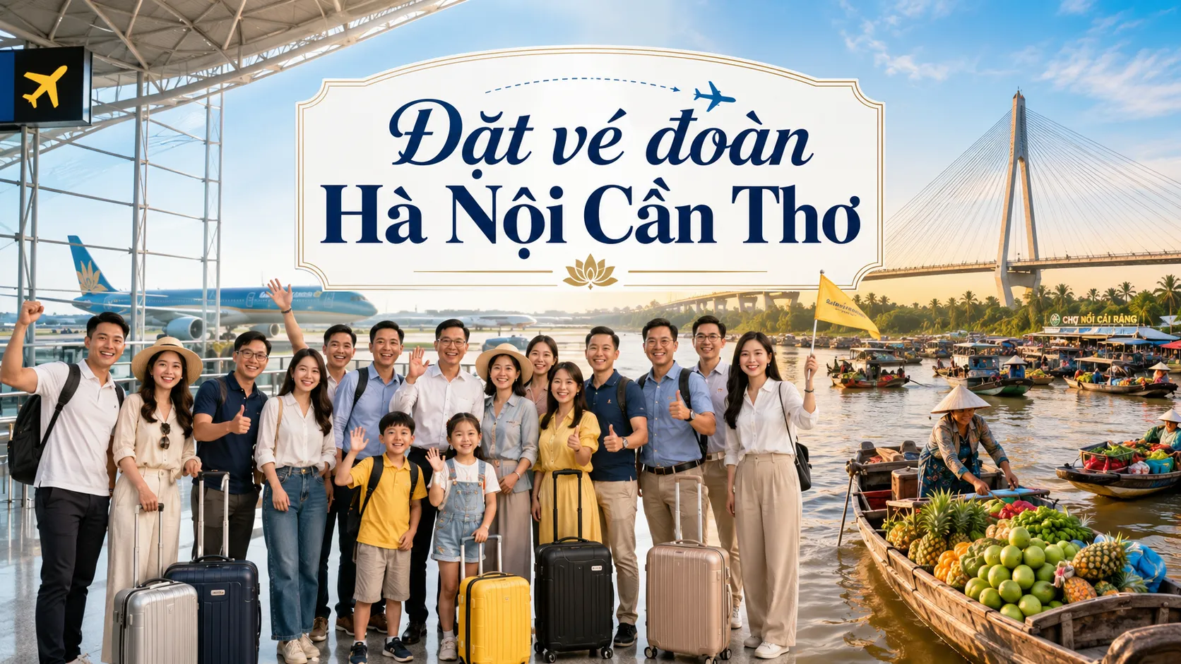 Đặt vé đoàn Hà Nội Cần Thơ cho hành trình đông người